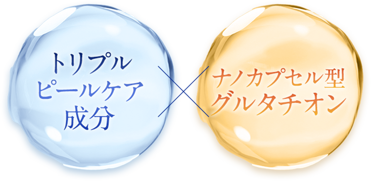 トリプルピールケア成分 x ナノカプセル型グルタチオン