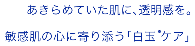 あきらめていた肌に、透明感を。敏感肌の心に寄り添う「白玉 ケア」